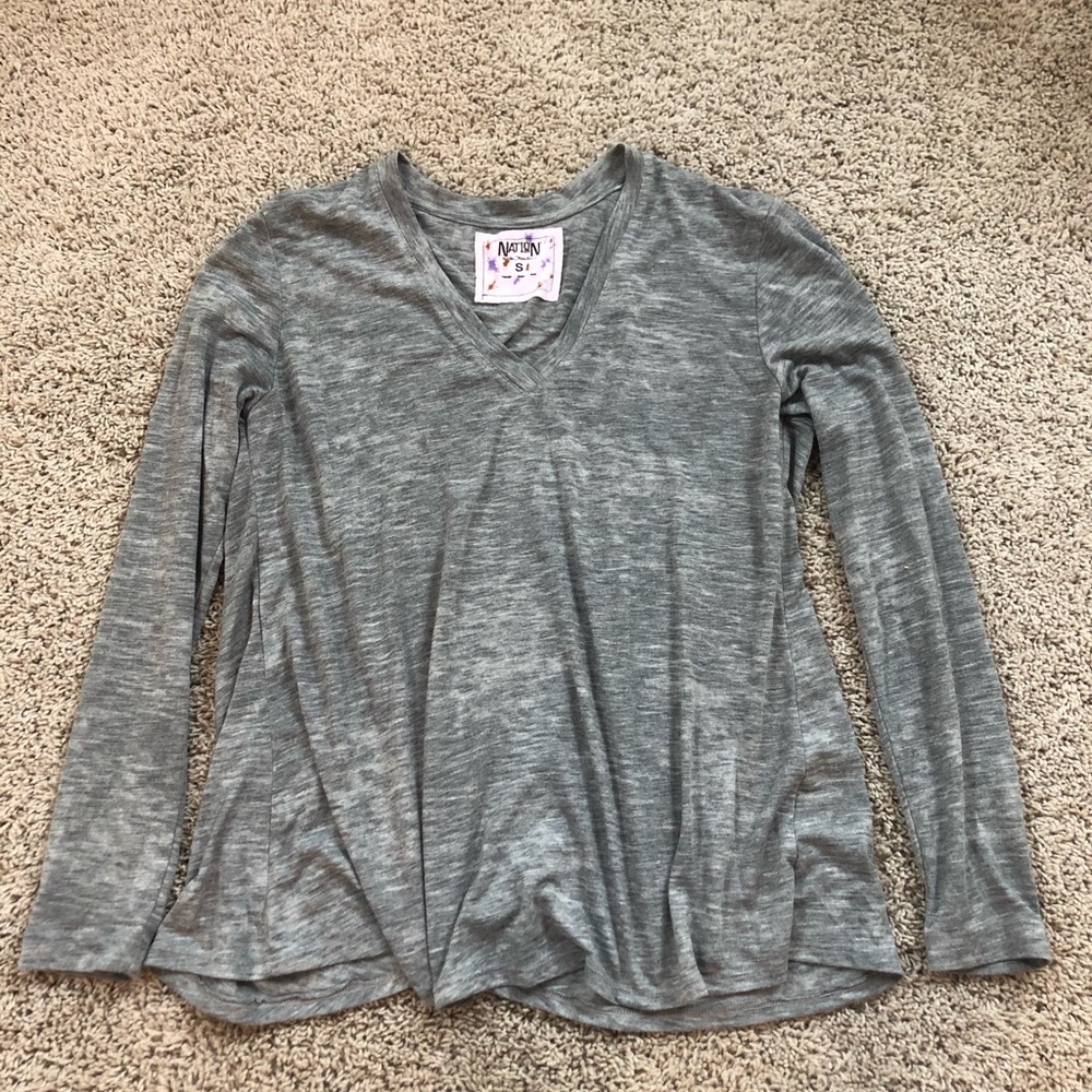 Nation Grey Long Sleeve Tee